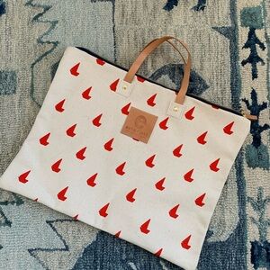 Erin Flett Stylish Red Sailboat Print Laptop Bag